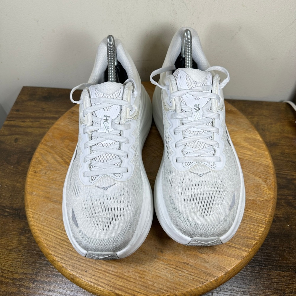 Hoka One One Bondi 9 Silver White Running Shoes 1127952-SDSTS Womens 10B - Picture 8 of 8